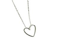 HUANGBONIG Collier d'amour ajouré en argent pur coréen minimaliste -D1747