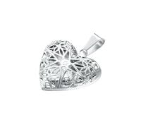 HUANGBONIG Collier en acier inoxydable avec boîte photo en forme de cœur creux étoile à six branches Love, Métal