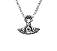 HUANGBONIG Collier en acier titane pirate Tomahawk Bijoux de personnalité littéraire, Métal