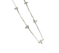 HUANGBONIG Collier en argent galvanisé avec papillon pour femme coréenne - Argent