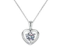 HUANGBONIG Collier en argent sterling avec cœur éternel galvanoplastie pour femme, Métal