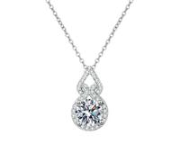 HUANGBONIG Collier en argent sterling avec diamants en mousse et galvanoplastie, accessoires européens et américains, Métal