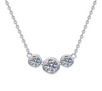 HUANGBONIG Collier en argent sterling motif vague Mosan en forme de D pour femme, Métal