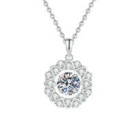 HUANGBONIG Collier intelligent en argent sterling avec pierre Mosan flocon de neige Accessoires européens et américains pour femme, Métal