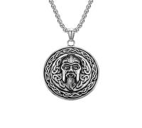 HUANGBONIG Collier tête de pirate en titane, Métal