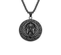 HUANGBONIG Collier tête de pirate en titane, Métal