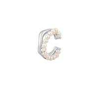 HUANGBONIG Creative Pearl Light and Shadow Opening Ring Simple Lady Indices Finger Ring - Pearl