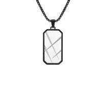 HUANGBONIG Creative Slice Collier avec surface en acier inoxydable et pendentif grain de sable pour homme, Métal