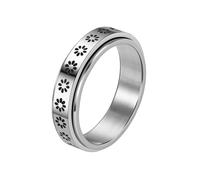 HUANGBONIG Europe, Amérique, hommes et femmes sont simples, créatifs et exquis. Bague lune rotative en acier titane., No.7