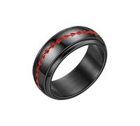 HUANGBONIG La personnalité des hommes européens et américains peut tourner et décompresser une bague exquise en acier titane., No.7