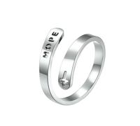 HUANGBONIG Lot de 2 anneaux croisés en acier titane avec ouverture réglable, 10#, Métal