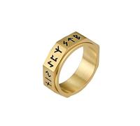 HUANGBONIG Lot de 2 anneaux rotatifs à huit côtés en titane brossé mat, 10#, Métal