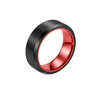 HUANGBONIG Lot de 2 bagues bicolores en titane mat, 10#, Métal