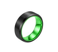 HUANGBONIG Lot de 2 bagues bicolores en titane mat, 10#, Métal