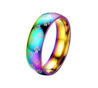 HUANGBONIG Lot de 2 bagues colorées et créatives en forme de pattes de chat de l'Europe et des États-Unis, 13(th), Métal