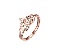 HUANGBONIG Lot de 2 bagues creuses en acier titane pour tempérament littéraire, 6#, Métal