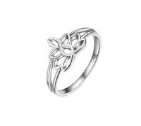 HUANGBONIG Lot de 2 bagues creuses en acier titane pour tempérament littéraire, 6#, Métal