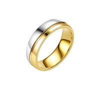 HUANGBONIG Lot de 2 bagues de couple simples européennes et américaines en acier inoxydable, No. 7, Métal