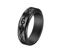 HUANGBONIG Lot de 2 bagues de soulagement de pression rotatives en acier titane double couche en forme de dragon, No. 8