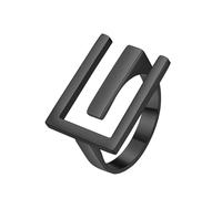 HUANGBONIG Lot de 2 bagues en acier inoxydable avec ouverture en forme de E en titane pour homme européen et américain, 8#, Métal