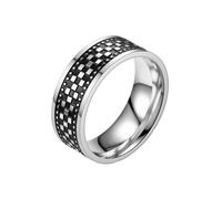 HUANGBONIG Lot de 2 bagues en acier inoxydable avec titane rétro européen, No. 7, Métal