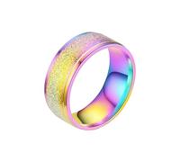 HUANGBONIG Lot de 2 bagues en acier inoxydable givré pour l'Europe et l'Amérique, 13(th)