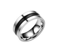 HUANGBONIG Lot de 2 bagues en acier titane simples et exquises pour l'Europe et l'Amérique, 13(th), Métal