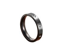 HUANGBONIG Lot de 2 bagues en titane avec diamant huit étoiles au tempérament minoritaire européen et américain, No. 6