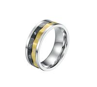 HUANGBONIG Lot de 2 bagues en titane douze constellations chiffres romains accessoires de personnalité dominatrice, 12#, Métal