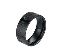 HUANGBONIG Lot de 2 bagues en titane style pirate rétro en argent, 11#, Métal