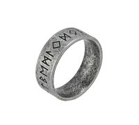 HUANGBONIG Lot de 2 bagues en titane style pirate rétro en argent, 7#, Métal