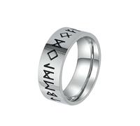 HUANGBONIG Lot de 2 bagues en titane style pirate rétro en argent, 7#, Métal