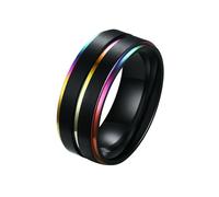 HUANGBONIG Lot de 2 bagues exquises en acier inoxydable pour homme en Europe et Amérique, Métal