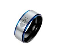 HUANGBONIG Lot de 2 bagues exquises en acier titane avec tempérament bicolore pour l'Europe et l'Amérique, 13(th)