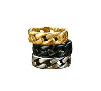 HUANGBONIG Lot de 2 bagues exquises en acier titane pour homme européen et américain, US size No.7, Métal