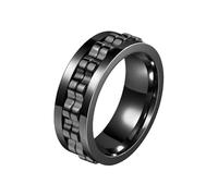 HUANGBONIG Lot de 2 bagues exquises en titane de décompression pour l'Europe et l'Amérique, 13(th), Métal