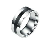 HUANGBONIG Lot de 2 bagues noires bicolores pour hommes européens et américains, 11(th), Métal