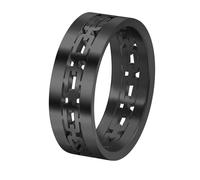 HUANGBONIG Lot de 2 bagues personnalisées en acier inoxydable européen et américain pour homme, No. 7