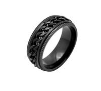 HUANGBONIG Lot de 2 bagues personnalisées en acier titane simples et rotatives pour homme Europe et Amérique, No.7