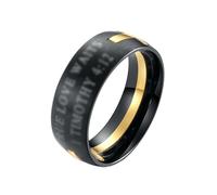 HUANGBONIG Lot de 2 bagues rétro en acier titane brossé mat pour homme, No. 7, Métal