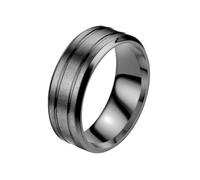 HUANGBONIG Lot de 2 bagues simples en titane mat pour couples européens et américains, 11(th), Métal