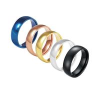 HUANGBONIG Lot de 2 bagues simples en titane pour homme, US Code No.7, Métal