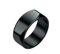 HUANGBONIG Lot de 2 bagues simples et exquises en acier titane de 8 mm pour hommes européens et américains, US size no.10, Métal