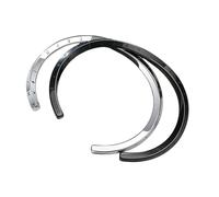 HUANGBONIG Lot de 2 bracelets européens et américains en acier titane de type C, Métal