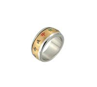 HUANGBONIG Mahjong les treize orphelins bague titane acier bague tournante homme, 11(th)