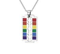 HUANGBONIG Pendentif en acier inoxydable avec lame de couleur titane accessoires créatifs d'amitié, Métal