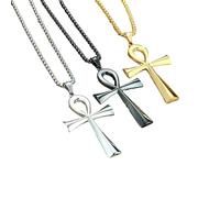 HUANGBONIG Pendentif en forme de croix en acier inoxydable - Bijoux créatifs simples, Métal