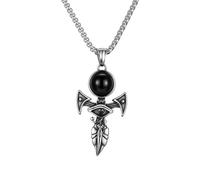 HUANGBONIG Pendentif rond en forme de croix en acier titane, accessoires de design européens et américains-couleur acier