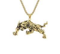 HUANGBONIG Pendentif tigre dominateur en acier inoxydable rétro pour homme, Métal