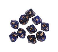 HUANGENG Lot de 10 dés polyédriques 10 faces D10 RPG Accessoires de jeu de table Double couleurs